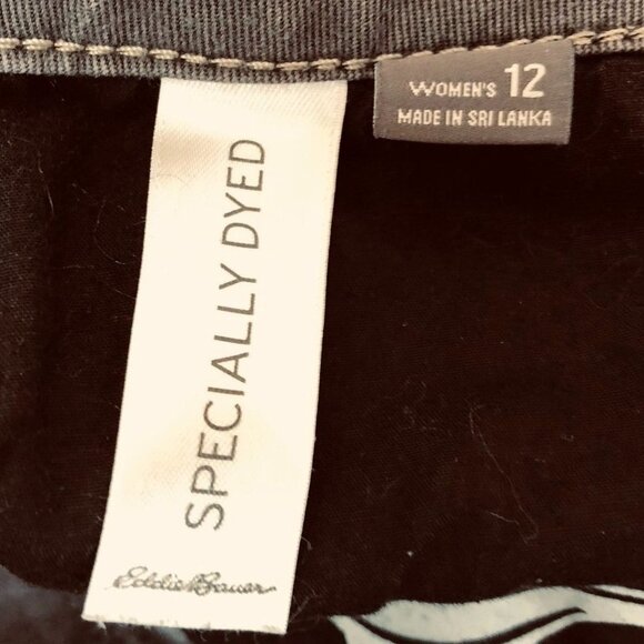 Eddie Bauer Womens Jeans Size 12 Black Denim Slightly Curvy Slim Straight Casual - Picture 8 of 12